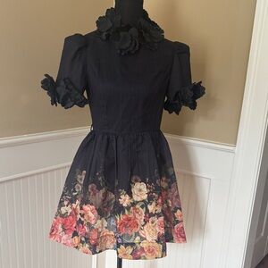 Zimmerman inspired Black Dress with Ruffle Details